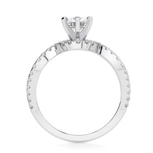 Anillo de compromiso y aniversario para mujer, con diamante cultivado en laboratorio de corte redondo, estilo elegante, en oro rosa de 10K/14K/18K y plata de ley. - Product Image 3