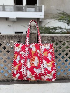 Fashionable Printed Cotton Quilted Shoulder <b>Bag</b> for Ladies Lightweight and Comfortable Carry - Product Image 5