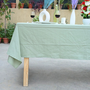 High Quality Handmade Modern Linen <b>Square</b> Customizable Eco-Friendly Washable Durable Solid Pattern Soft Textured <b>Tablecloth</b> - Product Image 1