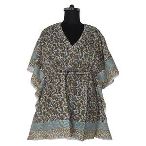 Robe de soirée africaine pour femmes, robes ethniques, robes courtes kaftan pour femmes KFCS131, meilleure fabrication de robes pour femmes avec impression à la main - Product Image 5