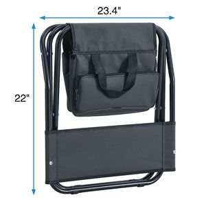 Sedia pieghevole portatile in 2 pezzi con borsa portaoggetti per campeggio, picnic e pesca, per interni ed esterni, colore grigio - Product Image 6