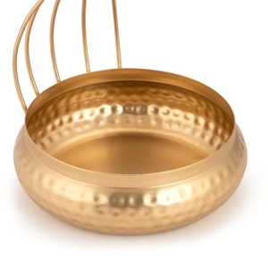 Support de bougie à huile en fer forgé Lotus, bol martelé fait main, écologique, décoration d'intérieur, accent traditionnel pour Noël et Pâques - Product Image 2
