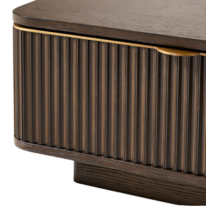 Mesa de Centro de Teca Sólida Acanalada Moderna y Lujosa con Cajones de Almacenamiento, Mesa de Centro Premium para Sala de Estar, Muebles Hechos a Mano - Product Image 5