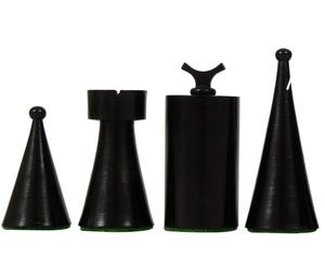 Pions d'échecs Art Déco de luxe, lourds, 3,8 cm, en bois d'ébène et de buis, au meilleur prix - Product Image 4