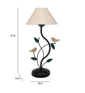 Lampe de chevet contemporaine en métal avec abat-jour en tissu blanc pour la lecture, l'étude, le salon, la décoration de la maison, luminaire - Product Image 2
