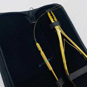 Pince à plasma dorée multifonctionnelle professionnelle en acier inoxydable avec micro-boucle, kit d'outils de pose d'extensions capillaires en gros - Product Image 3