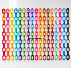 Nueva Escultura de Pared Ovalada de Resina Multicolor con Cadena de Eslabones, Decoración Arcoíris para el Hogar, Joyería para Fiestas - Product Image 6