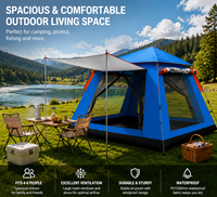 Tienda de campaña espaciosa resistente a la intemperie resistente de apertura rápida para vacaciones familiares aventura al aire