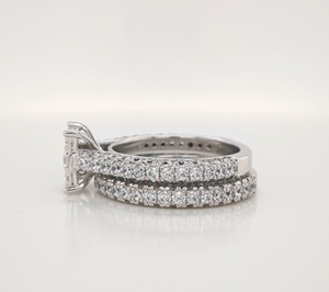 Ensemble de bagues de mariage en or blanc massif 10 carats pour femmes, ensemble de bagues de fiançailles avec diamants de laboratoire de 3 carats, taille ronde, bijoux fins - Product Image 2