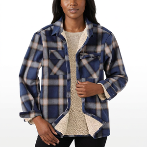 Veste bomber à carreaux pour homme avec doublure, col carré, logo discret sur le devant, manteau décontracté chaud pour l'hiver, coupe classique, manches longues - Product Image 6
