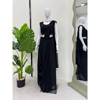 Magnifique Dhoti en Chiffon Prêt-à-Porter pour Tenue de Soirée