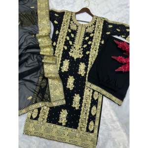 <b>Top</b>-Notch Embroidery <b>Sequins</b> Work Plazzo and Dupatta Set for Prom Dresses Red 2xl HK - Product Image 4
