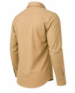 Chemise décontractée à manches longues en coton kaki de qualité supérieure pour homme, chemise boutonnée kaki pour homme avec broderie personnalisée - Product Image 5