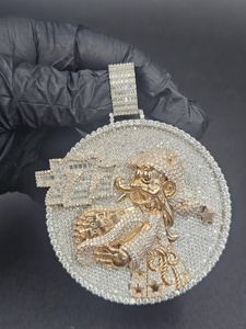 Joyería Unisex Elegante y Atemporal, Colgante Hip Hop de Moissanita, Plata de Ley 925, Chapado en Oro Amarillo y Rosa, Sin Níquel - Product Image 4