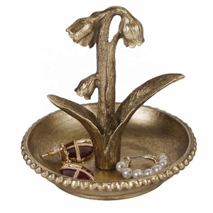 New Arrival Palm Tree <b>Ring</b> Holder Jewelry <b>Dish</b> Trinket Decorative Metal Tray for Dresser Christmas Birthday Wedding Gifts - Product Image 4