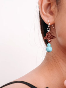 Boucles d'oreilles pendantes macramé vintage de qualité supérieure, avec perles en laiton plaqué argent, faites à la main, tendance, pour mariage - Product Image 3