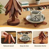 Sous-plats ronds de luxe faits à la main en bois de noyer, ensemble de dessous de plat pour plats chauds, sets de table pliables >600mm de diamètre, 4mm d'épaisseur, Inde
