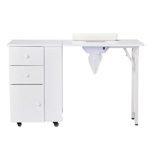 Foldable <b>Manicure</b> <b>Table</b> for Beauty Salon Electric Dust Collector with Lockable Wheels and Wrist Cushion Drawers Cabinet - Product Image 3