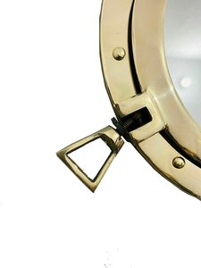 Miroir de hublot en laiton massif, style fenêtre de bateau vintage, rond, pour salle de bain, salon, décoration de maison de style côtier - Product Image 6