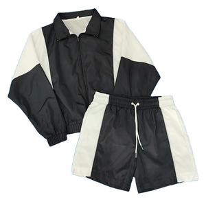 Lightweight Unisex Windbreaker Shorts Set Hooded Zip <b>Jacket</b> 100% Cotton Knitted Winter Sportswear Casual Two Piece Outfit Custom - Product Image 3