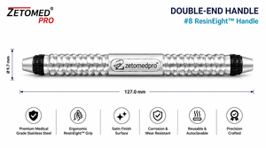#8 ResinEight™ Double-End Dental Instrument Handle Stainless Steel Zetomed Pro - Product Image 2