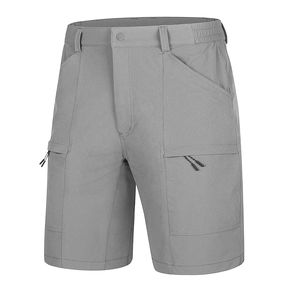 Shorts cargo multi-poches pour hommes, taille mi-haute élastique, coupe ample, longueur genou, pour l'été, le sport, les activités de plein air et le golf, en tissu peigné teint uni - Product Image 5