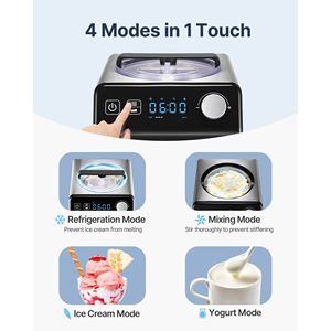Gelatiera Elettrica Verticale da 2 Litri in Acciaio Inossidabile con Compressore Integrato, Automatica, Nessun Pre-congelamento Richiesto - Product Image 4