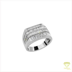 Anillo de Joyería Rectangular de Plata 925 Premium con Diamante Cultivado en Laboratorio para Compradores Globales de Joyería - Product Image 5