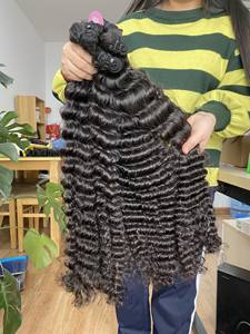 Alta calidad virgen camboyano 100% pelucas de extensión de cierre humano crudo doble dibujado onda recta Natural Remy sin procesar 4x4 bueno - Product Image 2