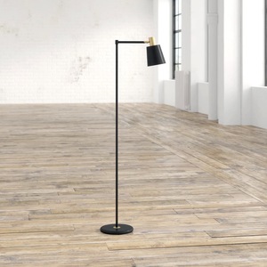 Lampe sur pied noire de luxe avec base en marbre et abat-jour en lin de qualité supérieure pour une décoration intérieure élégante - Product Image 2