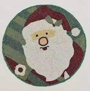 Elegante Salvamantel Hecho a Mano con Bordado de Cuentas para Eventos Festivos Navideños, Decoración del Hogar, Salvamantel de Santa Claus para Mesa de Café y Comedor - Product Image 1