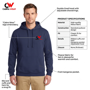 Sweat à capuche décontracté pour homme en molleton 100% coton, 300 grammes, avec poche, col uni, logo frontal, plusieurs tailles disponibles - Product Image 5