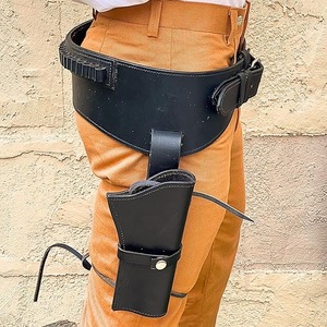 Sangle de cartouches tactique réglable pour la chasse et le tir, 10 compartiments, en cuir de vachette véritable de qualité supérieure, robuste, à dégagement rapide - Product Image 4