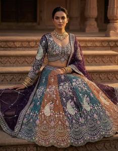 Divyam Creation Lehenga Choli en Faux Georgette Rouge Brodé, Robe Traditionnelle Indienne Longue pour Fête et Mariage, Taille Standard Femme - Product Image 3