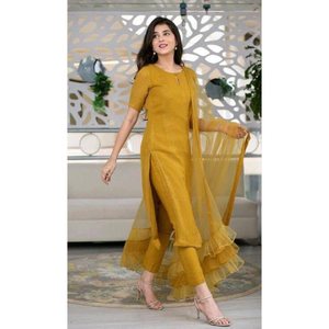 ผ้าเรยอนปักลายทันสมัยพร้อมมัสตาร์ด Dupatta - Product Image 1