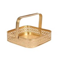 Panier cadeau écologique en fil métallique avec poignée - Rangement multifonction pour fruits, pain et collations - Design moderne pour table à manger