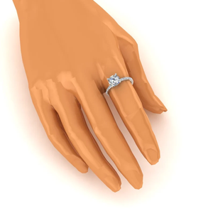 Classic Women's Diamond Engagement Ring Round Cut Prong Setting Solid 10K Real Gold Band Pave Side Stones - Product Image 4