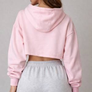 Sudadera Corta para Mujer, 100% Algodón, Estilo Holgado, Personalizable con Logotipo, 350GSM, Sudadera Moderna para Mujer - Product Image 2