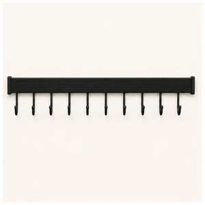 Vintage Wall Mounted Kitchen Utensil Rack with <b>Hooks</b> Metal Kitchen <b>Rail</b> Organizer for Pots Pans & Spatulas Multi-Purpose Hanging - Product Image 3