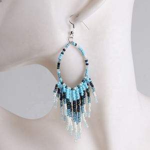 Pendientes de Moda Bohemios con Cuentas y Borlas para Mujer, Pendientes Hechos a Mano con Cuentas de Colores de MD HANDICRAFTS - Product Image 2