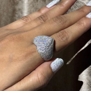 Luxury Iced Out Moissanite Dome <b>Ring</b> for Women Sparkling Pave <b>Statement</b> <b>Ring</b> Bold Cocktail Jewelry Fashion Gift Design - Product Image 1