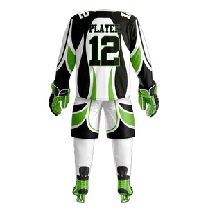 Sublimated Ice Hockey Jersey and <b>Socks</b> with Custom Team Logo Stripes Tackle Twill Hockey Blue Jersey Uniform - Product Image 2