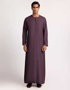 Vêtements de prière islamiques modestes, toutes saisons, thobe, couleur unie, style Moyen-Orient, chemise de prière longue jusqu'au sol - Product Image 4