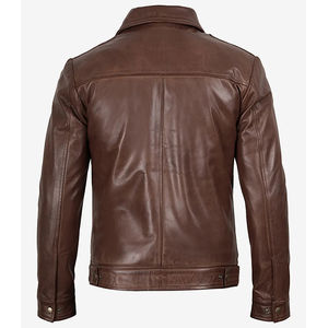 2026 OEM Hot Selling Brown Cowhide Leather <b>Jacket</b> For Men's Zipper Pockets 100%High Quality Low MOQ Winter Fashion <b>Heated</b> <b>Jacket</b> - Product Image 2