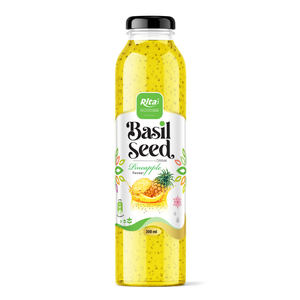 Botella de vidrio de 300ml de las empresas de fabricación de Vietnam, refrescos y bebidas, semilla de albahaca, puré con sabor a melocotón, jugo de frutas y verduras - Product Image 3
