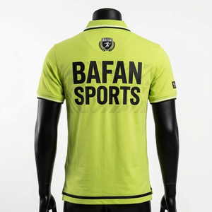 Camiseta polo de poliéster de alta calidad de 200 GSM para hombre, color verde lima, deportiva, de secado rápido, bordada, camisetas polo para hombre - Product Image 2