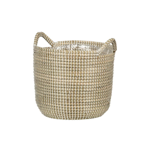 Macetas de jardín de hierba marina natural tejidas a mano, macetas de interior con asas, precio al por mayor de fábrica en Vietnam - Product Image 1