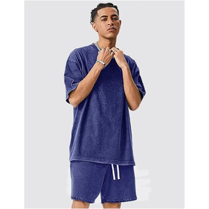 Men 2 Piece Outfit Summer T Shirt and Shorts <b>Set</b> Casual Cotton Matching <b>Set</b> Streetwear Loose Fit Drawstring Shorts - Product Image 5