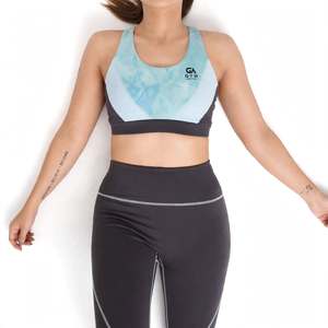 Soutien-gorge de sport GYM ACTIVE color block léopard grande taille pour le yoga avec logo personnalisé, dos à bretelles, sans couture, pour l'entraînement et le fitness - Product Image 4