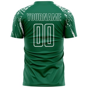 เสื้อฟุตบอลสีเขียวพิมพ์ลายแบบซับลิเมชั่นตามสั่ง ดีไซน์ดิจิทัลเต็มรูปแบบ ชุดกีฬาทีม ระบายอากาศได้ดี ชุดออกกำลังกาย ชุดฝึกซ้อม - Product Image 2
